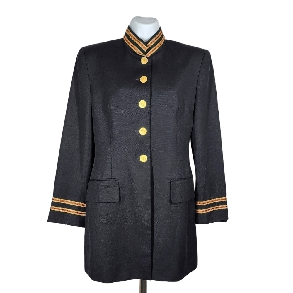JONES NEW YORK MILITARY STYLE LONG LINE JACKET/BLAZER